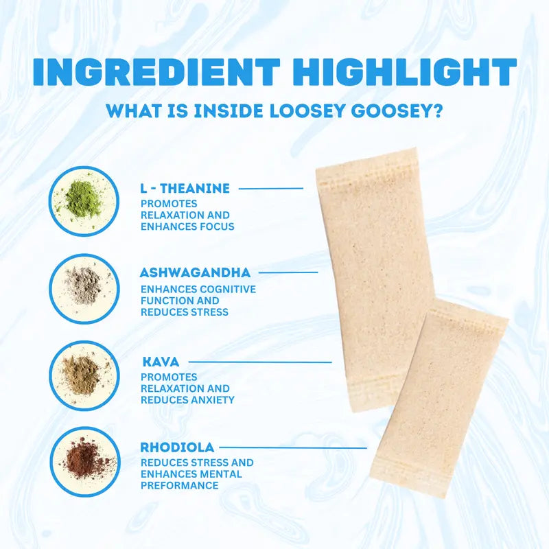 Loosey Goosey 3 Pack Calming Pouches with Ashwagandha For Ultimate Relaxation