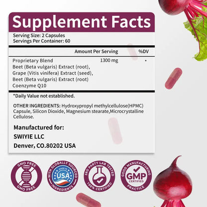 SWIYIE -beet root Vegan Quick Release Capsules